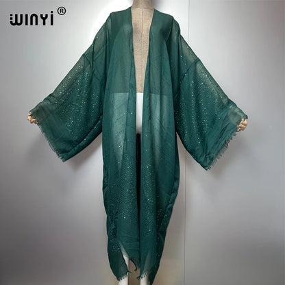 Kimono Long Bohème Imprimé pour Femme - Style Léger et Transparent