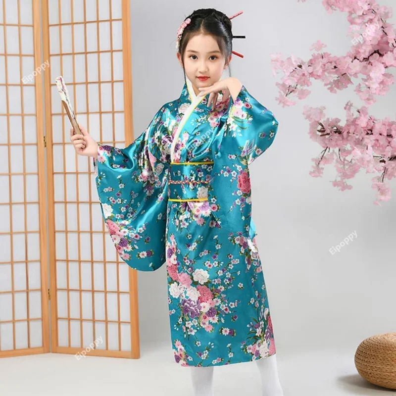 Kimono Traditionnel Fille Manches Longues