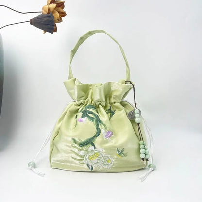 Sac à Main Bourse en Satin Fleuri - Chic et Polyvalent