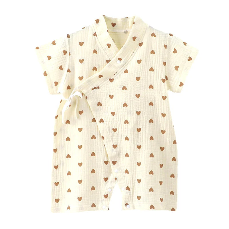 Barboteuse Bébé en Coton Muslin - Confort d'Été Respirant