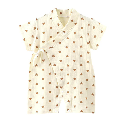 Barboteuse Bébé en Coton Muslin - Confort d'Été Respirant