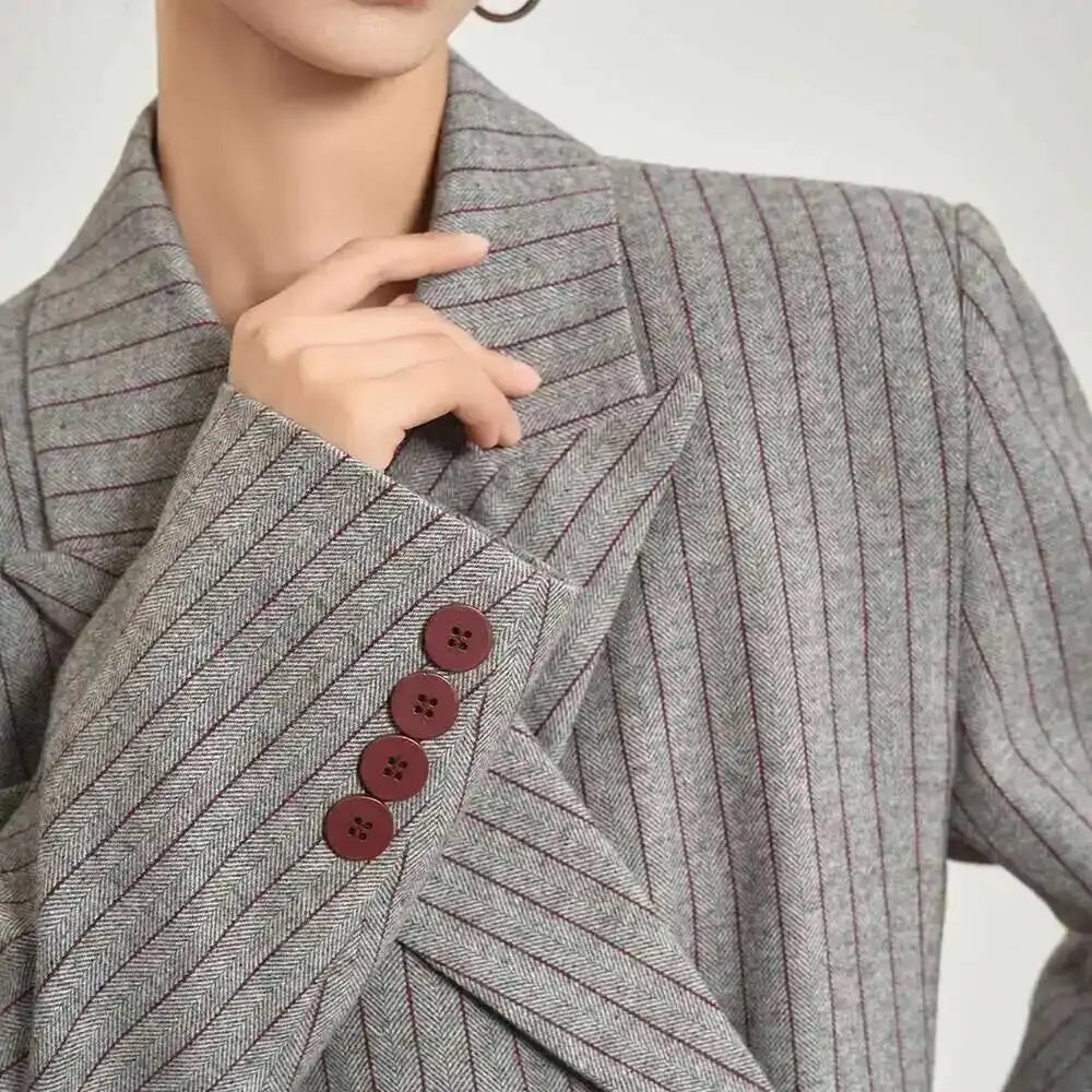 Blazer Femme Rayé Style "Office Lady"