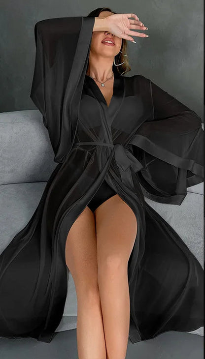 Kimono Long Fleuri Femme - Léger et Chic pour l'Été