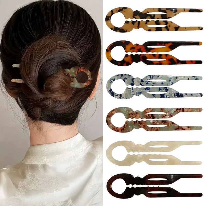 Lot de 6 Baguettes à Cheveux Décoratives pour Femme