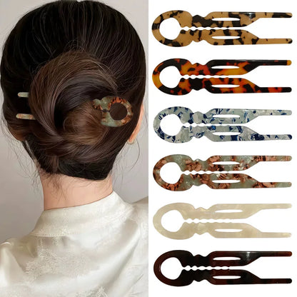 Lot de 6 Baguettes à Cheveux Décoratives pour Femme