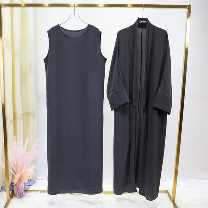 Ensemble Robe et Kimono Abaya Long Femme - Style Décontracté et Confortable