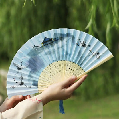 Éventail Pliant en Soie et Bambou - Style Japonais/Chinois - Accessoire de Danse & Décoration