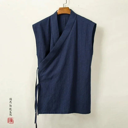Kimono Court Homme Casual d'Été en Coton Respirant
