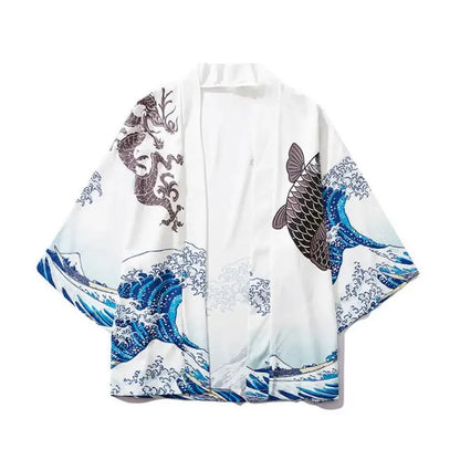 Kimono Court Homme Style Japonais Traditionnel Léger