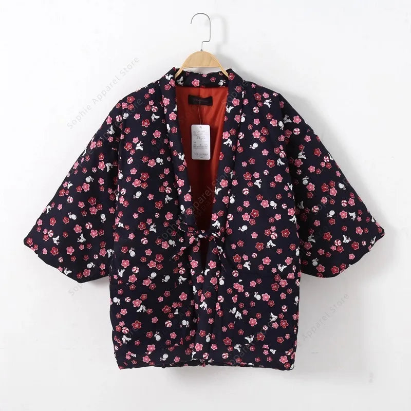 Kimono Veste Long Femme Coton