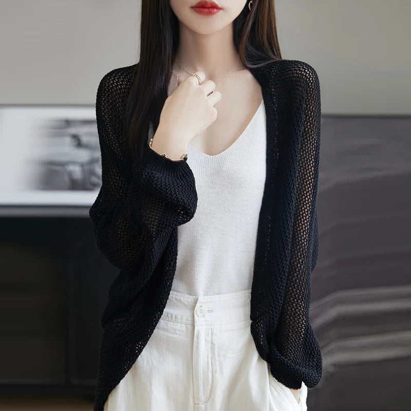 Kimono Cardigan Femme en Maille Fine - Style Casual Chic