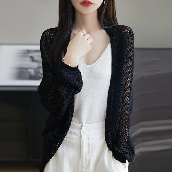 Kimono Cardigan Femme en Maille Fine - Style Casual Chic