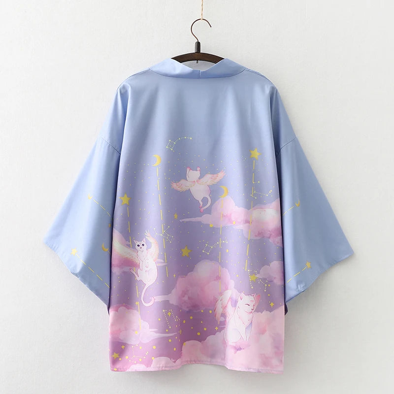 Kimono Court Léger Motif Japonais