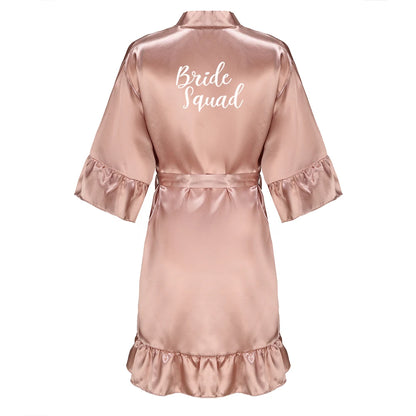 Kimono Mi-long Satiné pour Mariée - Élégance et Confort
