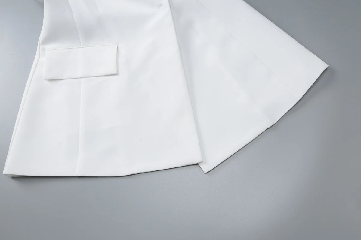 Blazer Long Femme Chic - Coupe Ajustée, Boutonnière Simple