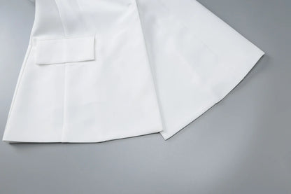 Blazer Long Femme Chic - Coupe Ajustée, Boutonnière Simple