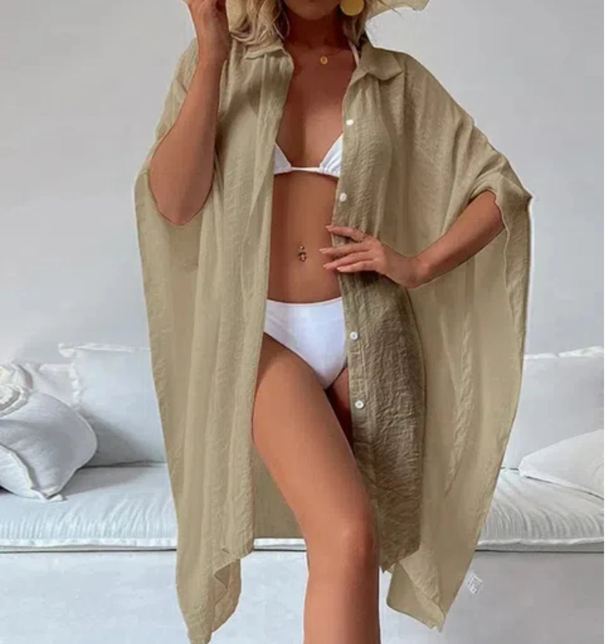 Kimono Chemise Femme Léger Style Plage - Taille Unique