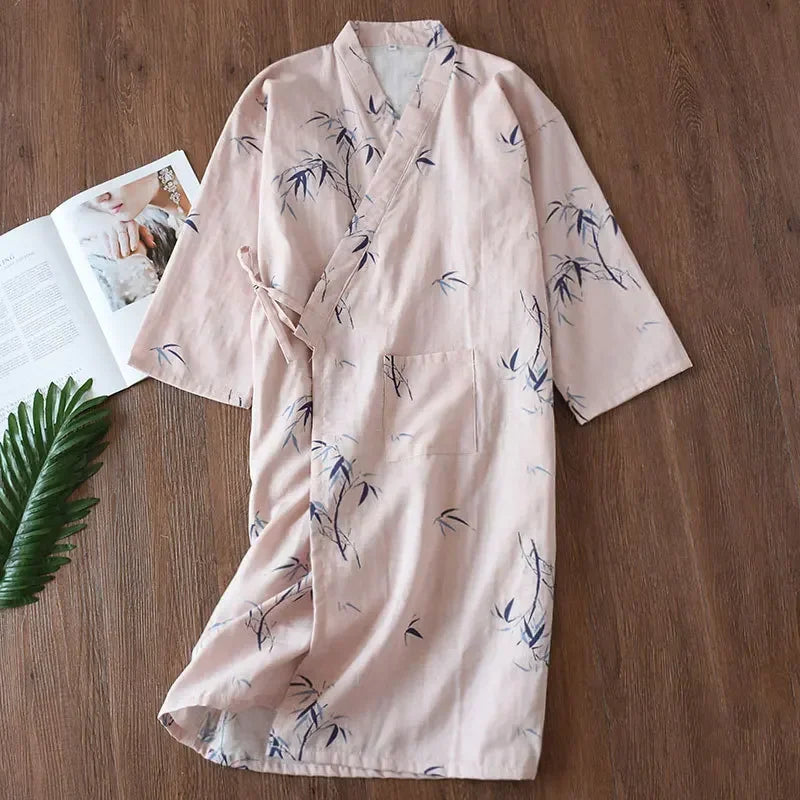 Kimono Robe de Chambre en Coton Doux