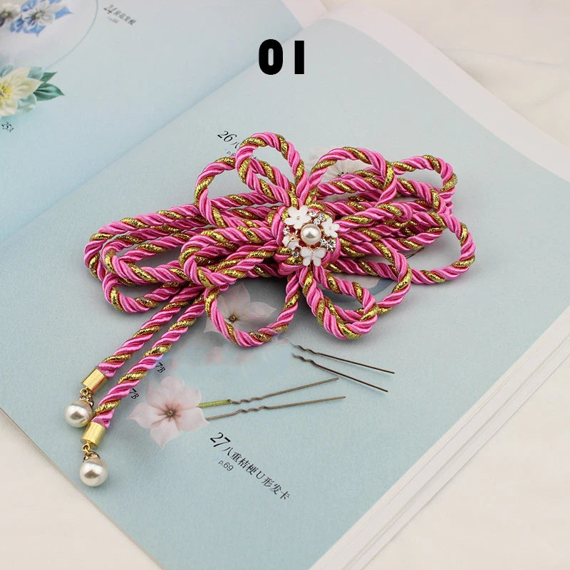 Ceinture Corde Fleurie Style Kimono pour Femme - Accessoire de Mode
