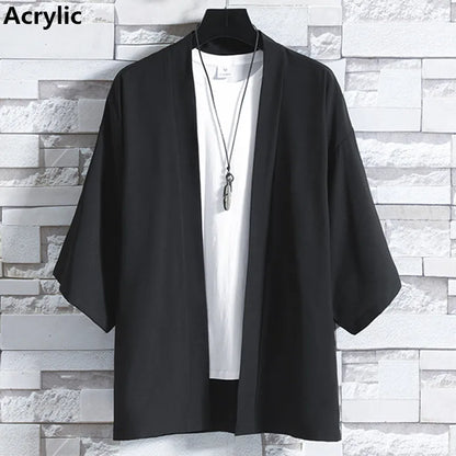 Kimono Court Mixte en Coton et Lin