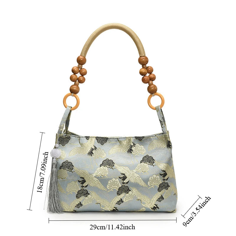 Sac Perle en Bois - Noir, Bleu, Vert