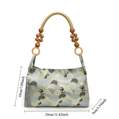 Sac Perle en Bois - Noir, Bleu, Vert