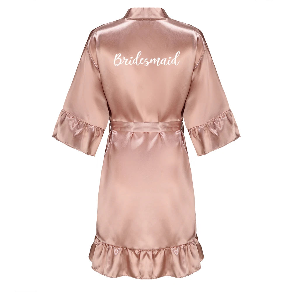 Kimono Mi-long Satiné pour Mariée - Élégance et Confort