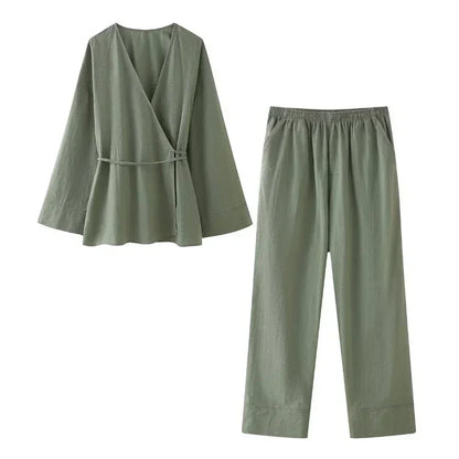 Ensemble Kimono et Pantalon Casual pour Femme