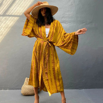 Kimono Long Femme Style Bohème- Motif Tie and Dye