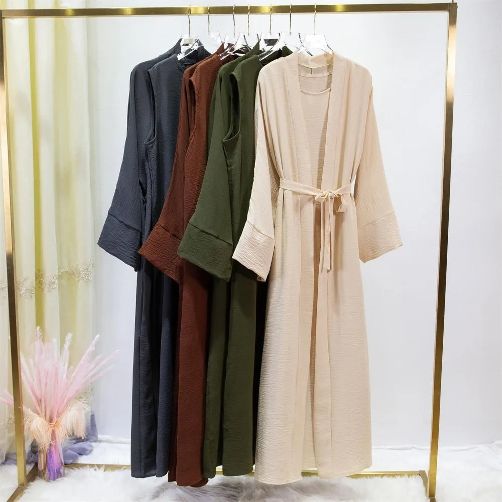 Ensemble Robe et Kimono Abaya Long Femme - Style Décontracté et Confortable
