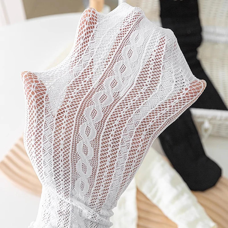 Chaussettes fines en dentelle pour femme - Style japonais doux