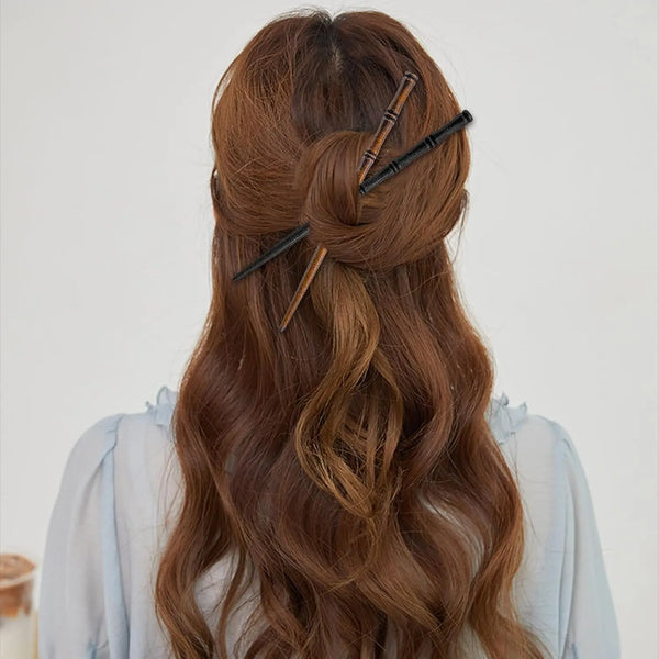 Lot de 12 Barrettes à Cheveux en Bois Naturel pour Femme