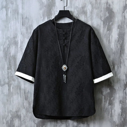 T-Shirt Kimono Homme Court Style Décontracté Imprimé