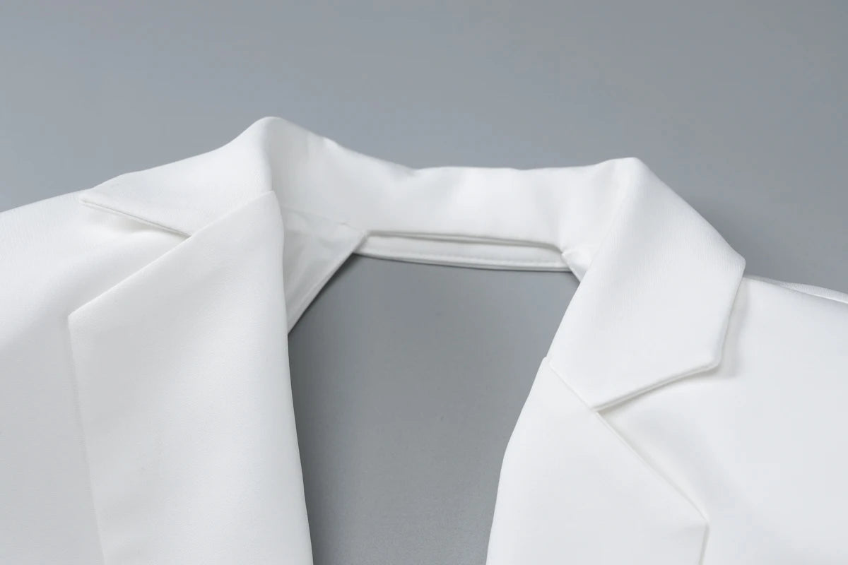 Blazer Long Femme Chic - Coupe Ajustée, Boutonnière Simple