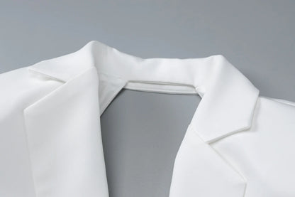 Blazer Long Femme Chic - Coupe Ajustée, Boutonnière Simple