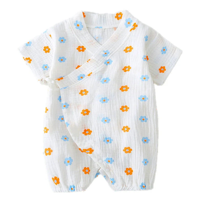 Barboteuse Bébé Été en Coton Muslin