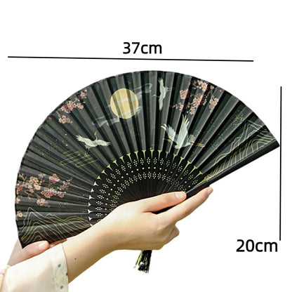 Éventail Pliant en Soie et Bambou - Style Japonais/Chinois - Accessoire de Danse & Décoration