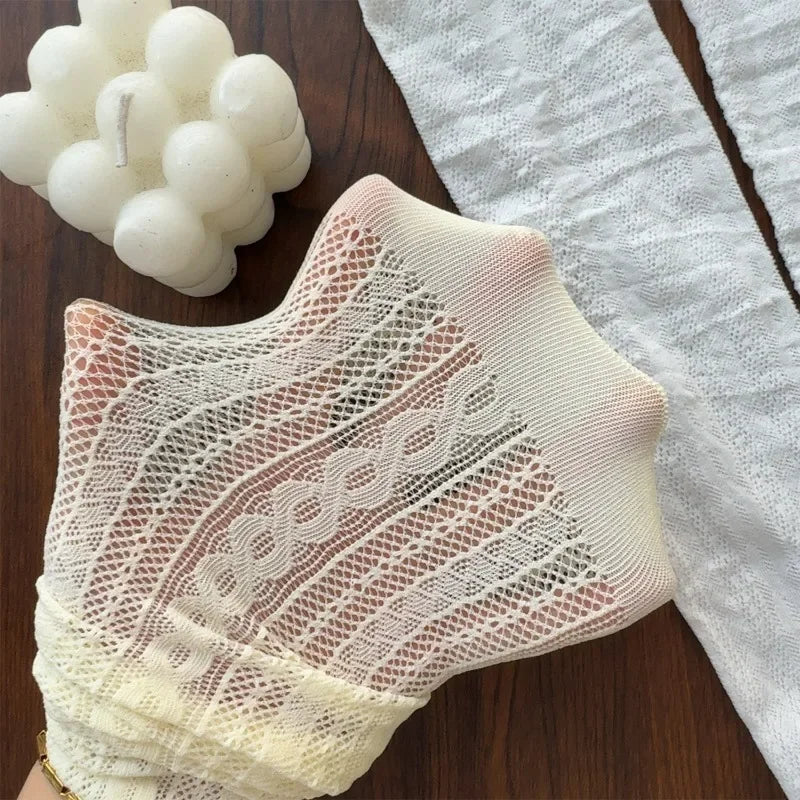 Chaussettes fines en dentelle pour femme - Style japonais doux