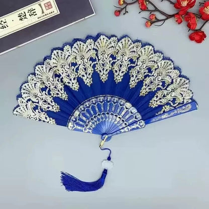 Éventail Pliant Vintage avec LED - Idéal pour Soirées et Spectacles