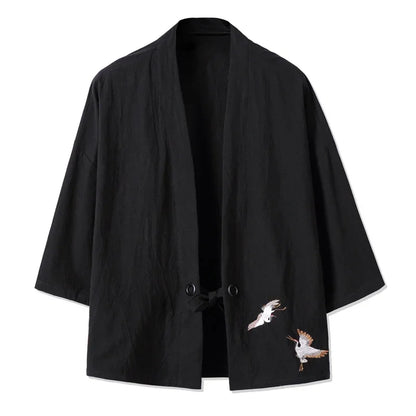 Kimono Court Homme Casual en Coton et Lin
