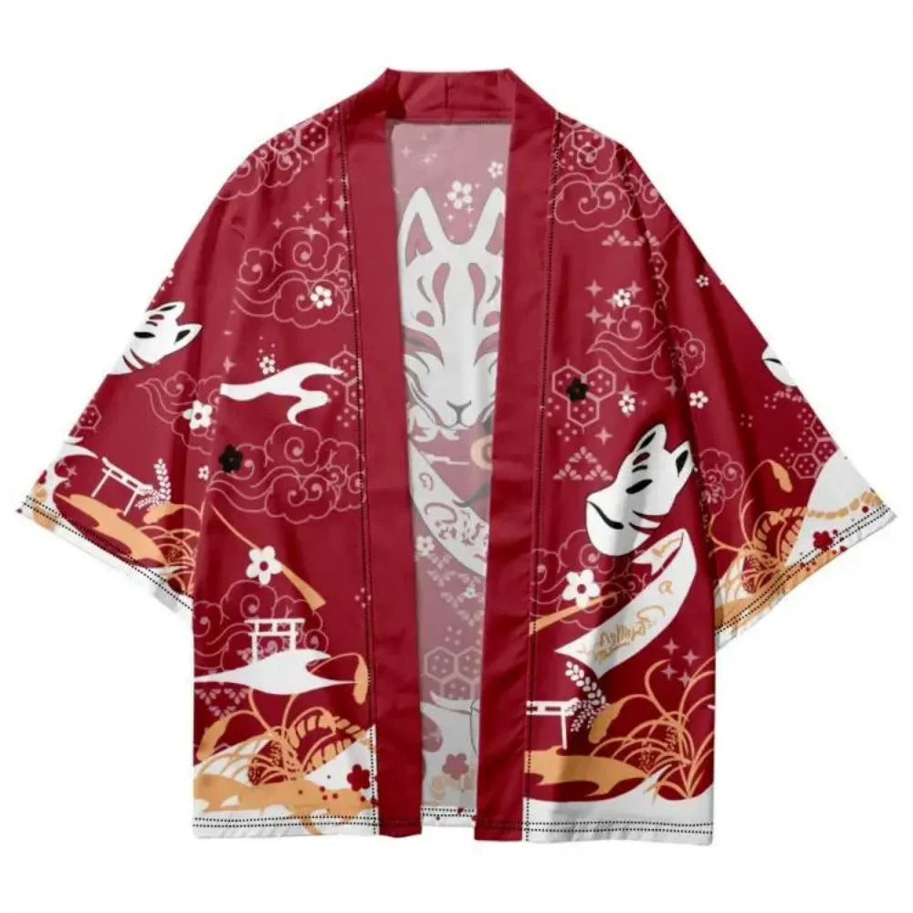 Kimono Court Homme Style Japonais avec Motifs