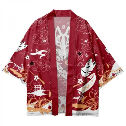 Kimono Court Homme Style Japonais avec Motifs