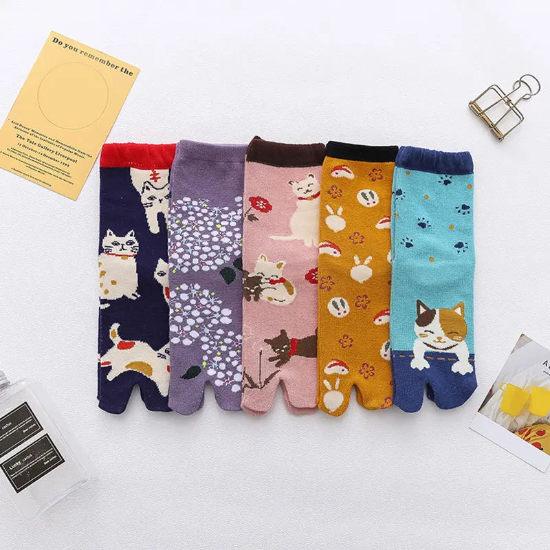 Chaussettes Femme Coton Motif Cartoon - Mi-Mollet
