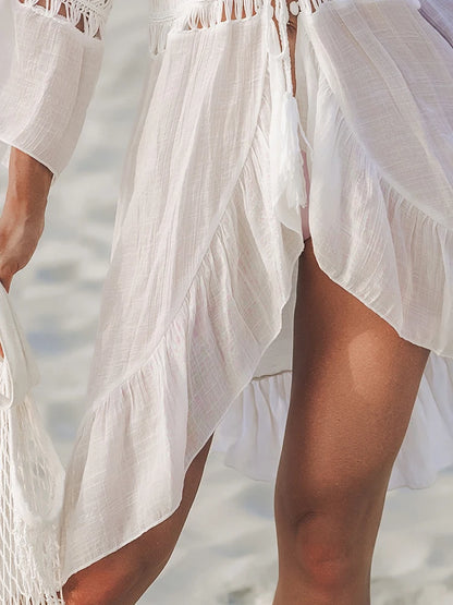 Kimono Long Plage Femme en Crochet - Style Bohème Chic