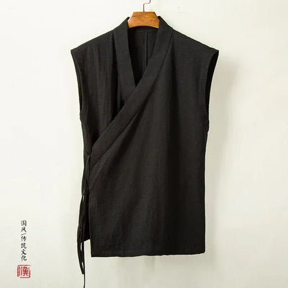 Kimono Court Homme Casual d'Été en Coton Respirant