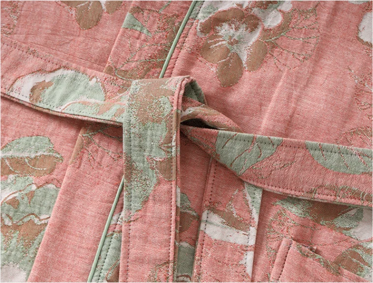Kimono Mi-long Fleuri pour Femme en Coton - Confort et Style