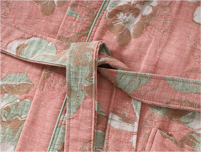 Kimono Mi-long Fleuri pour Femme en Coton - Confort et Style