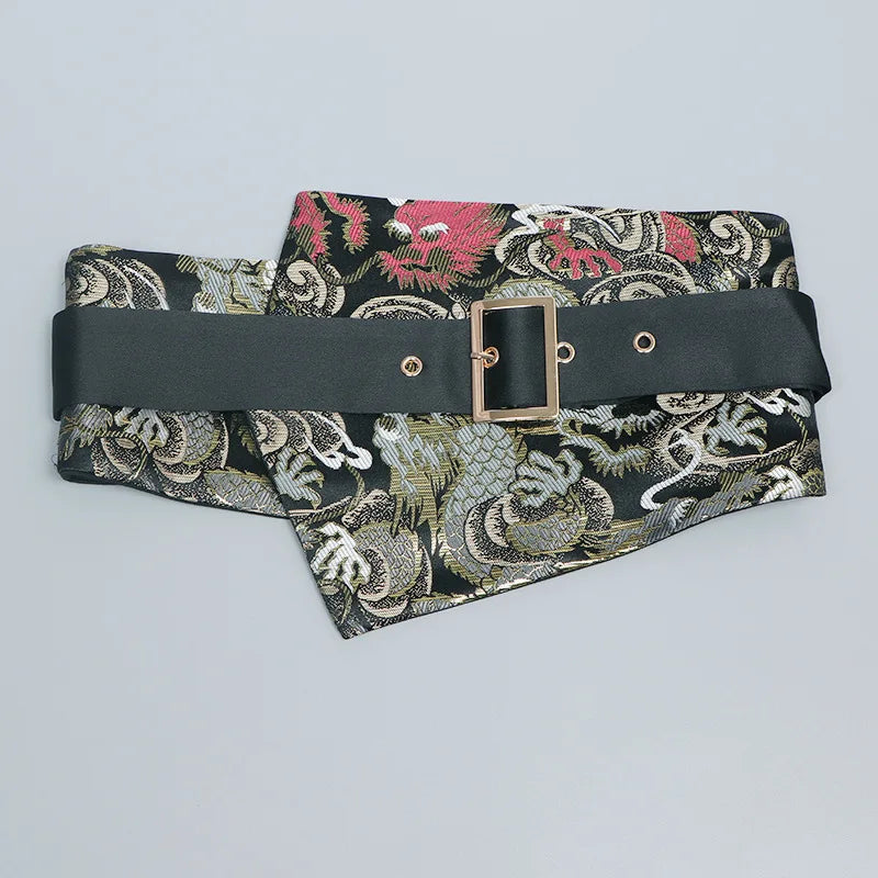 Ceinture Kimono Femme en Satin - Style Décontracté et Imprimé