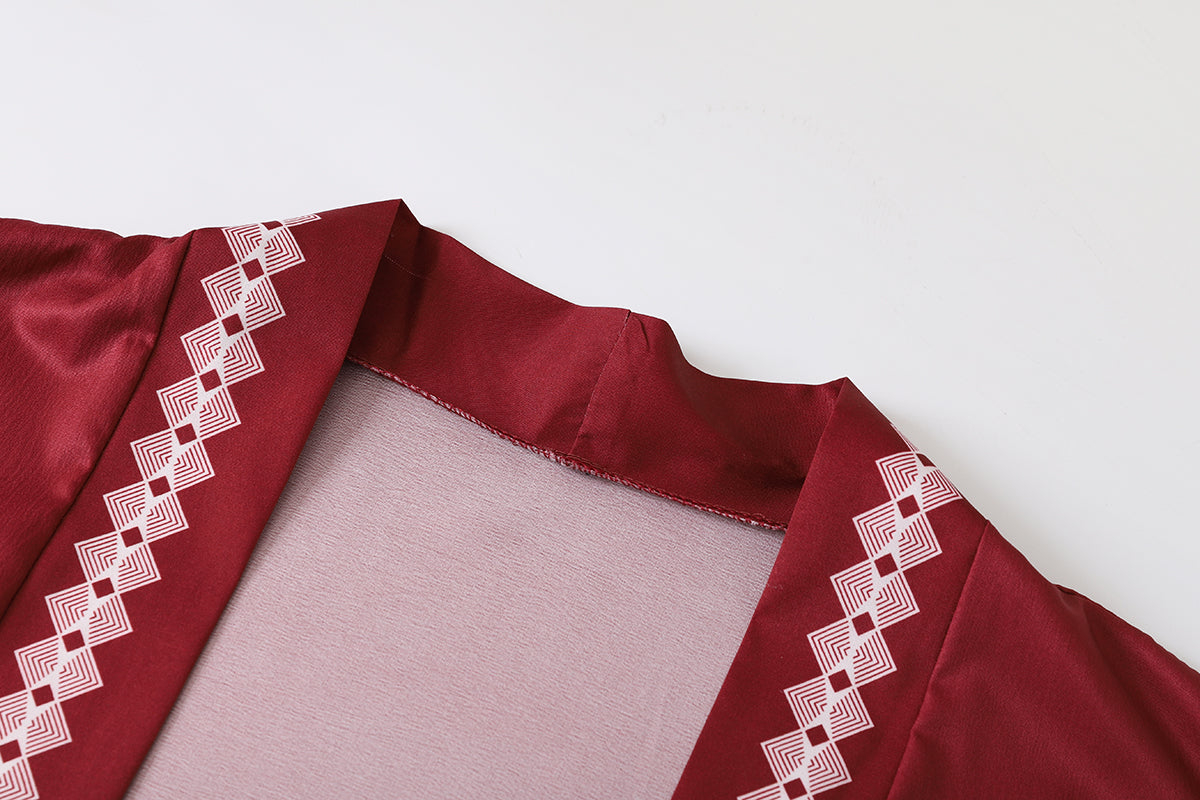 Kimono Court Léger Motif Japonais - Style Asiatique