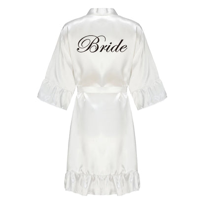 Kimono Mi-long Satiné pour Mariée - Élégance et Confort
